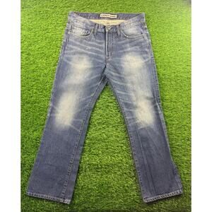 Express Men's Kingston Classic Fit Boot Cut Jeans 32x30 Blue Denim Y2K Faded